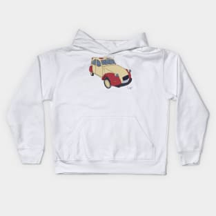 Citron 2CV digital painting Kids Hoodie